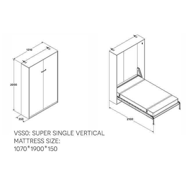 Amazing Space Super Single Vertical Wall Bed - 3