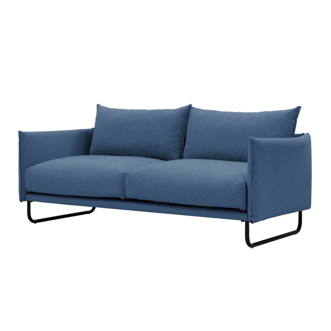 Frank 3 Seater Sofa in Denim with Acapulco Rocking Chair in White, Black, Robin Blue Mix - 1