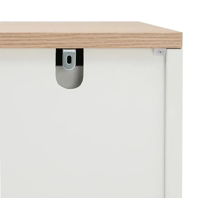 Madeline Modular 6 Drawer Chest 1.2m - 9 - Wooden tabletop, metal hinge, minimalist design, white cabinet, clean lines