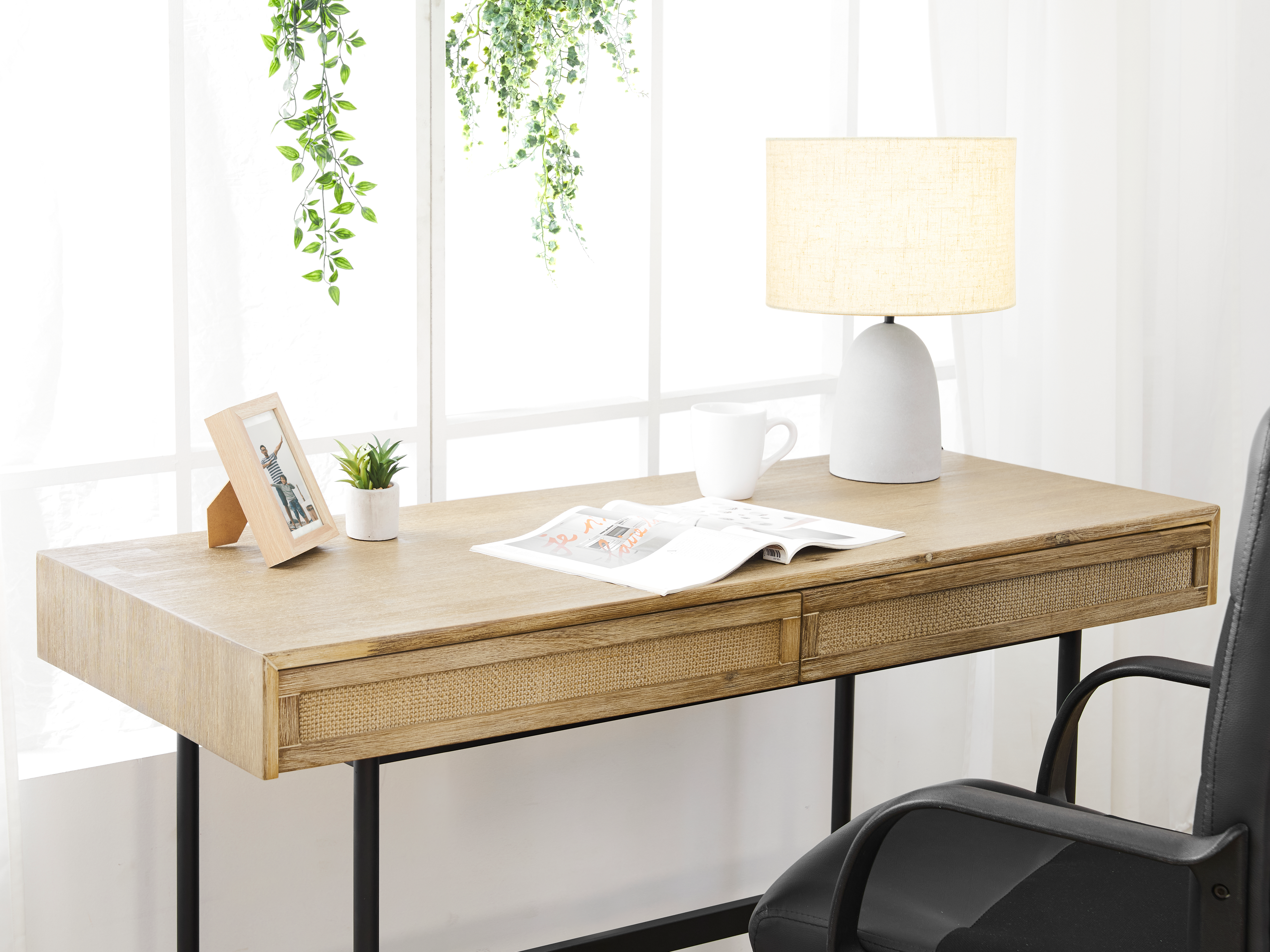 rattan office desk