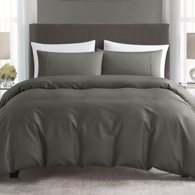 Pima Cotton Full Bedding Set - Charcoal - 0