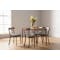 Charmant Dining Table 1.1m in Walnut with 4 Fynn Dining Chairs in Black and River Grey - 6