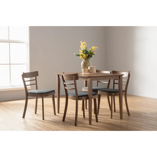 Charmant Dining Table 1.1m - Cocoa - 2 - Modern dining room, minimalist design, wooden dining table, four chairs, natural