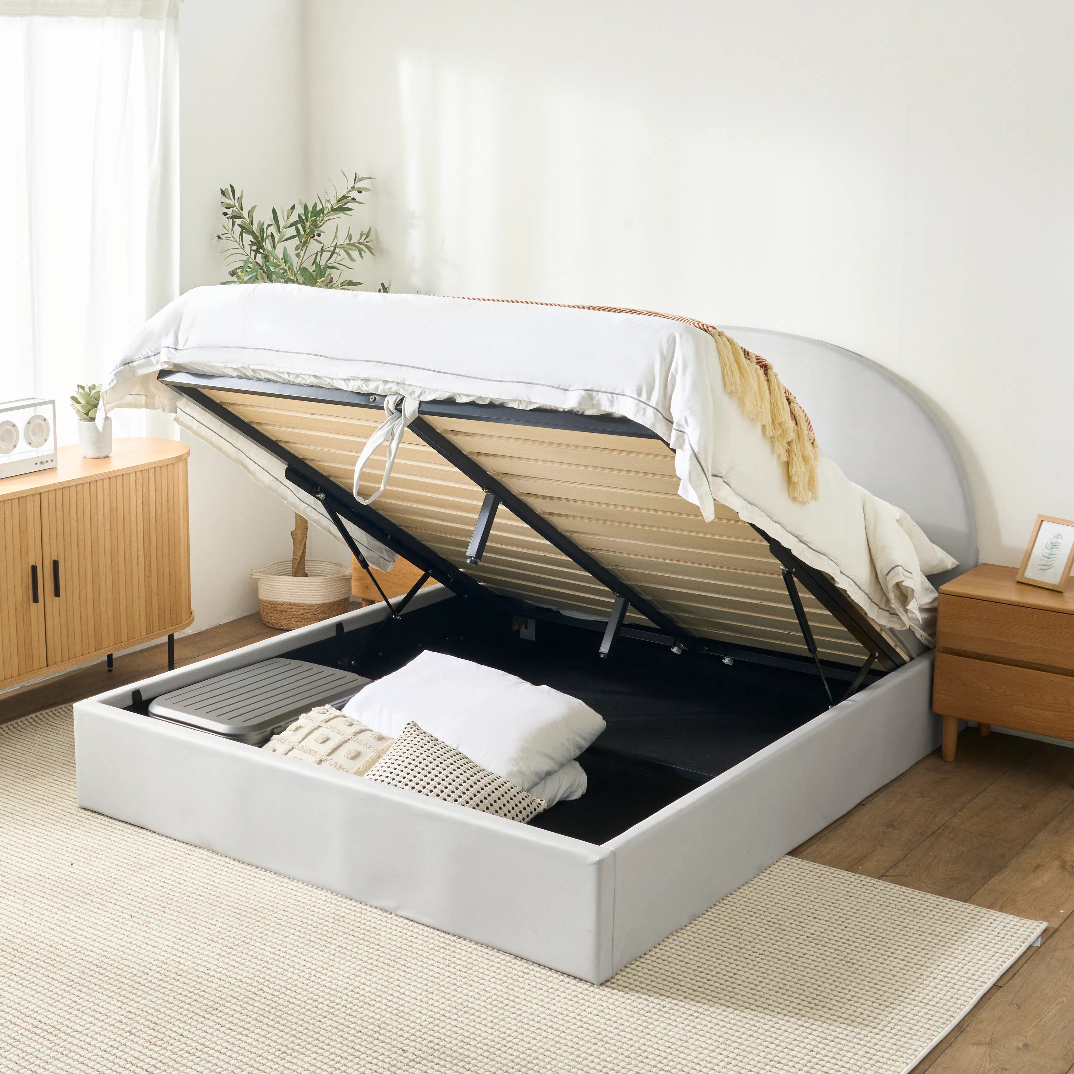Aspen Single Storage Bed - Light Grey (Pet Friendly) - 19