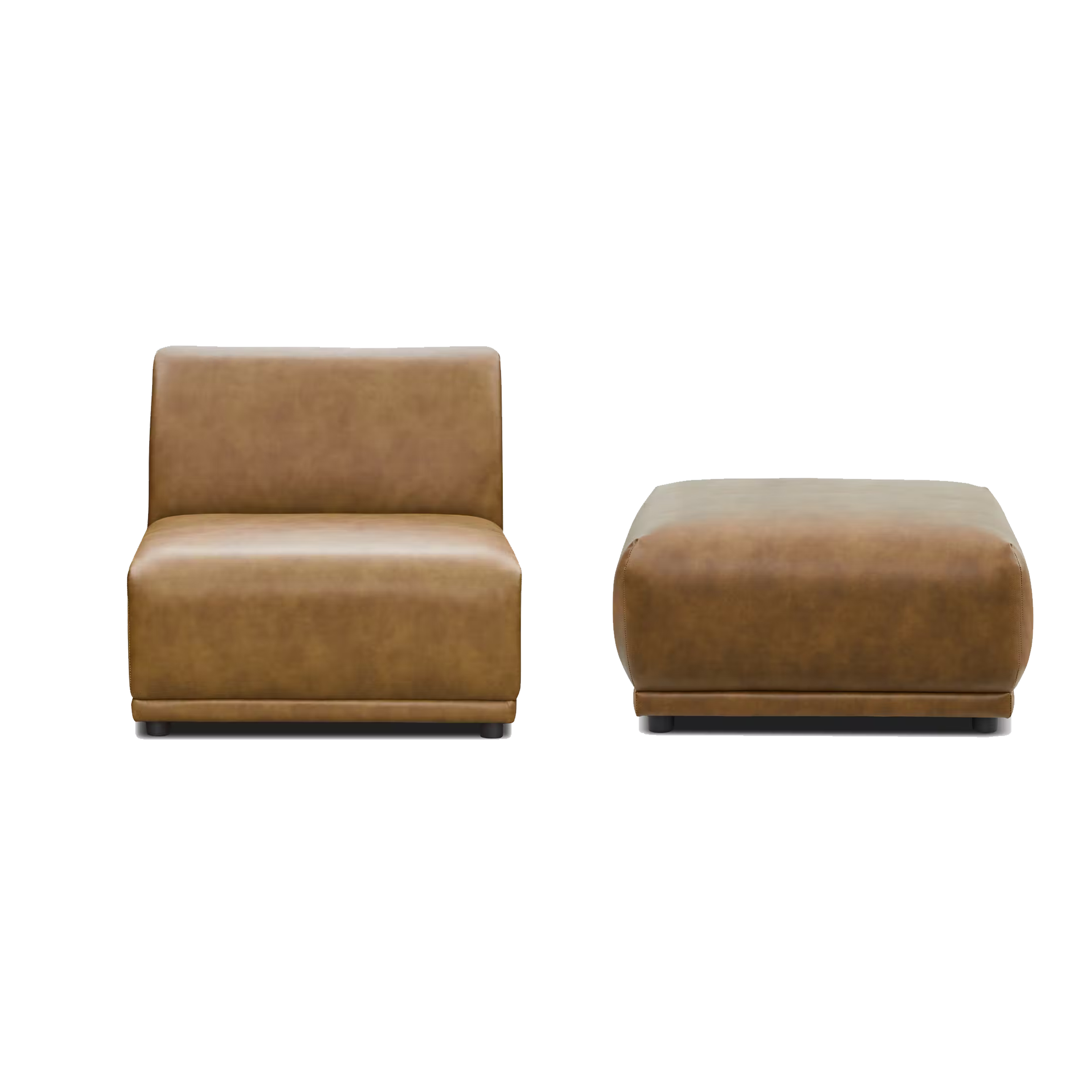 leather armchair and ottoman set