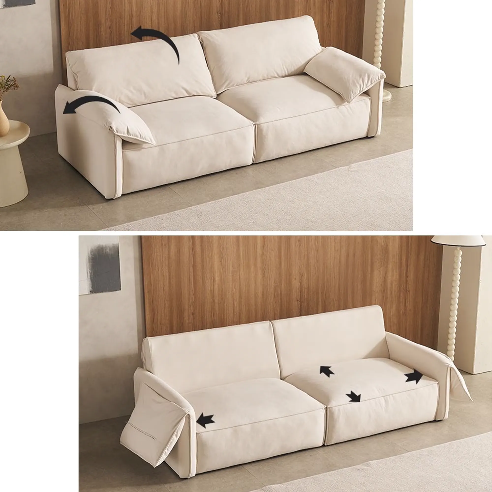 Marris 3 Seater Sofa - Ivory (Aquatex Fabric) - 10
