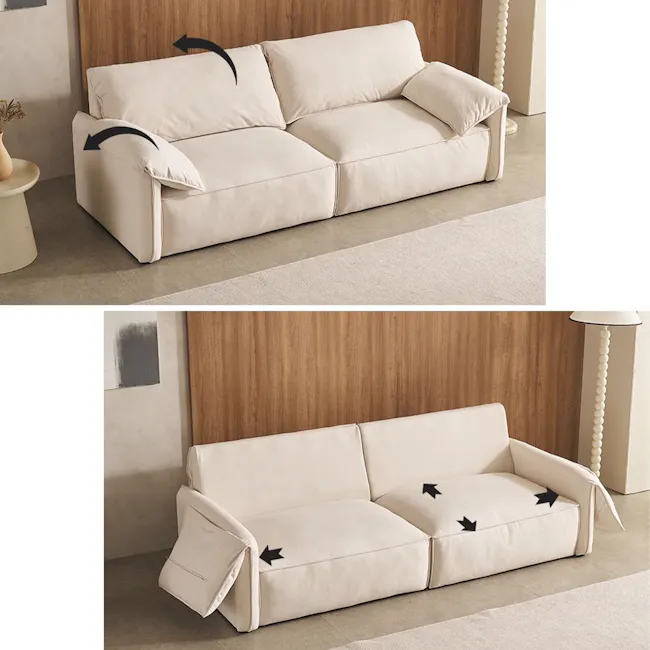 Marris 3 Seater Sofa - Ivory (Aquatex Fabric) - 10