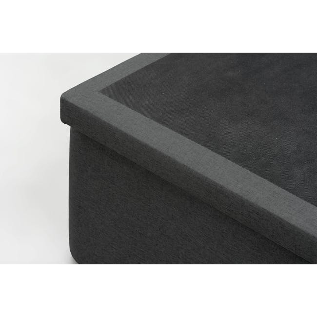 ESSENTIALS Super Single Headboard Storage Bed - Smoke (Fabric) - 1