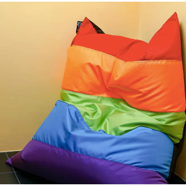 Doob The Rainbow Plopsta' Zero-waste Bean Bag (Water Repellent) - 4 - Rainbow-colored, plush, pillow, vibrant, multicolored