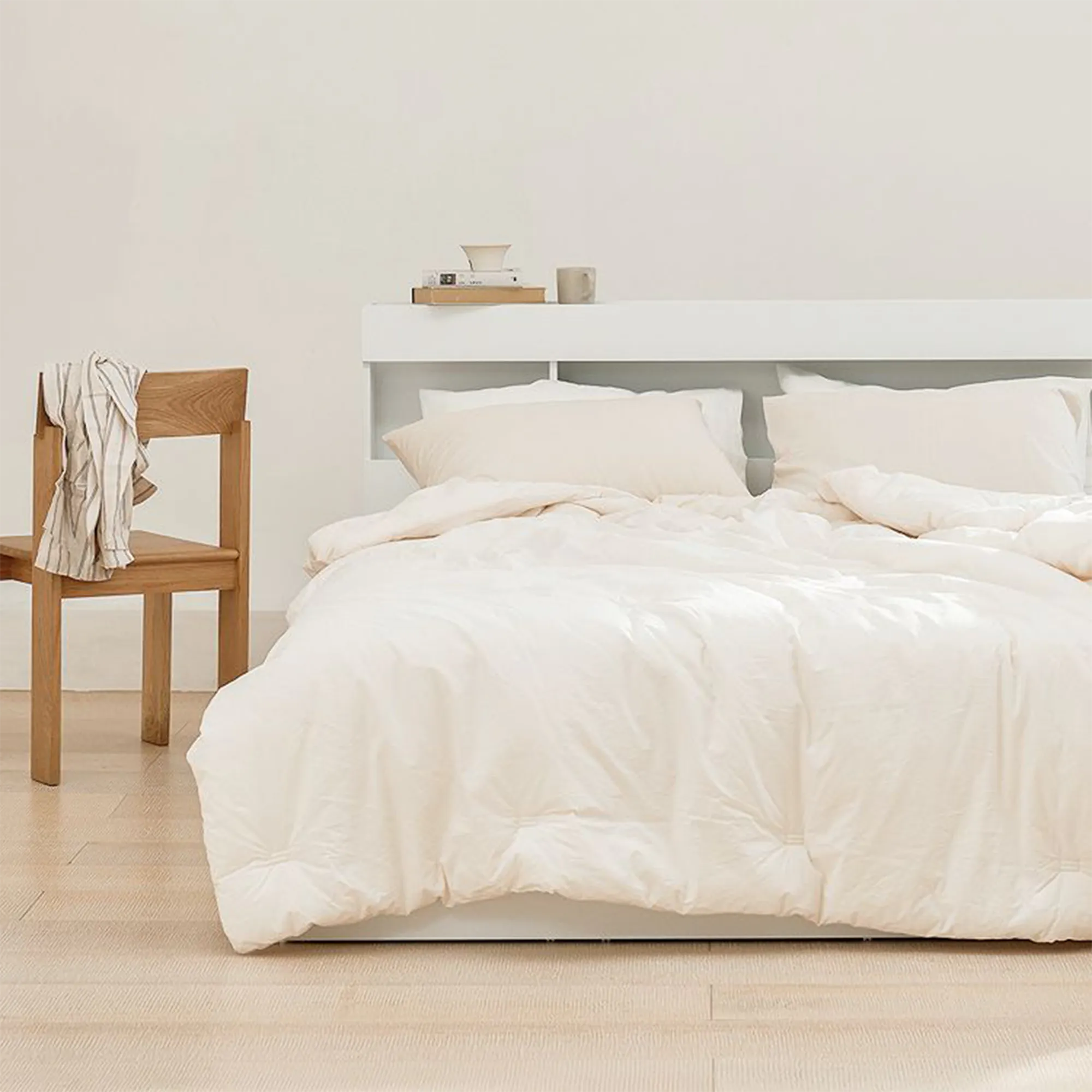 Freya Super Single Headboard LED Storage Platform Bed  - Oak - 9