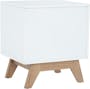 Nolan King Bed in Oatmeal with 2 Miah Bedside Table in White - 21