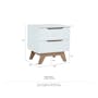 Nolan Queen Bed in Oatmeal with 2 Miah Bedside Table in White - 23