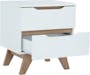 Miah Bedside Table - Natural, White - 3