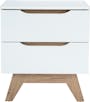 Miah Bedside Table - Natural, White - 2