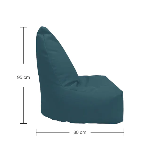 Milly Bean Bag - Teal - 7 - Elegant, modern, cushioned, reclining, teal, ergonomic, comfortable, stylish, versatile
