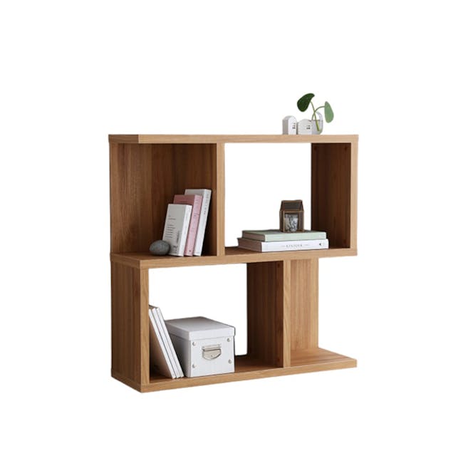 Jael 2-tier Low Bookshelf 0.9m - Oak - 0