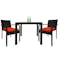 Palm Outdoor Dining Couple Set with Orange Cushions
