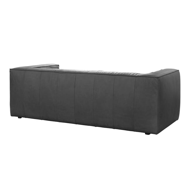 Antonio 3 Seater Sofa - Dark Grey (Premium Aniline Leather) - 4