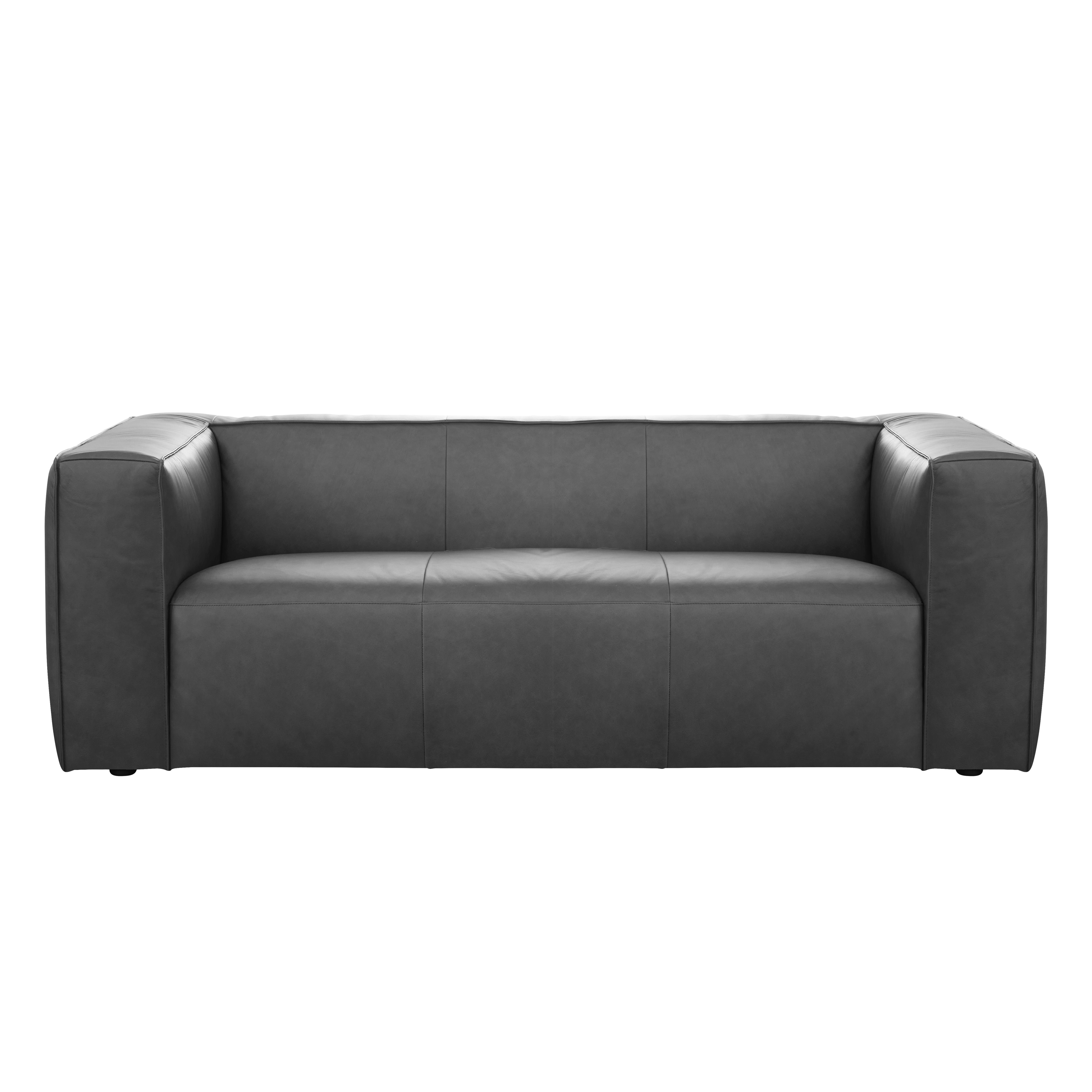 Antonio 3 Seater Sofa - Dark Grey (Premium Aniline Leather)