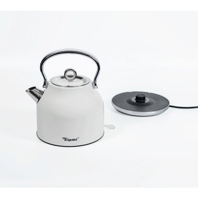 TOYOMI 1.7L Stainless Steel Water Kettle WK 1700 - Glossy White - 4 - White electric kettle with chrome handle and lid