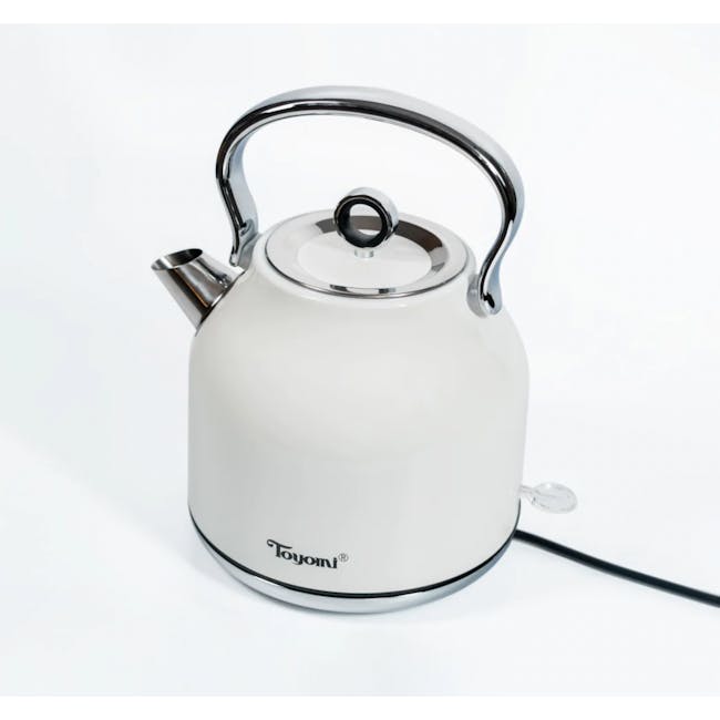 TOYOMI 1.7L Stainless Steel Water Kettle WK 1700 - Glossy White - 2 - White electric kettle, sleek design, shiny chrome