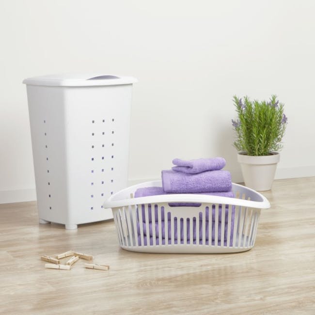 Tatay Linen Laundry Basket 60L - Prune - 3