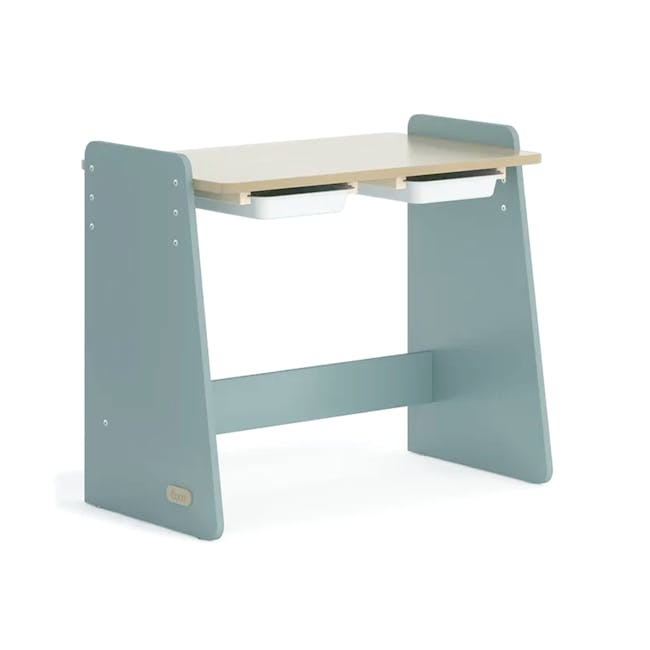 Natty Adjustable Study Desk 0.9m - Blueberry, Almond - 1 - Modern minimalist desk, light wood tabletop, adjustable height