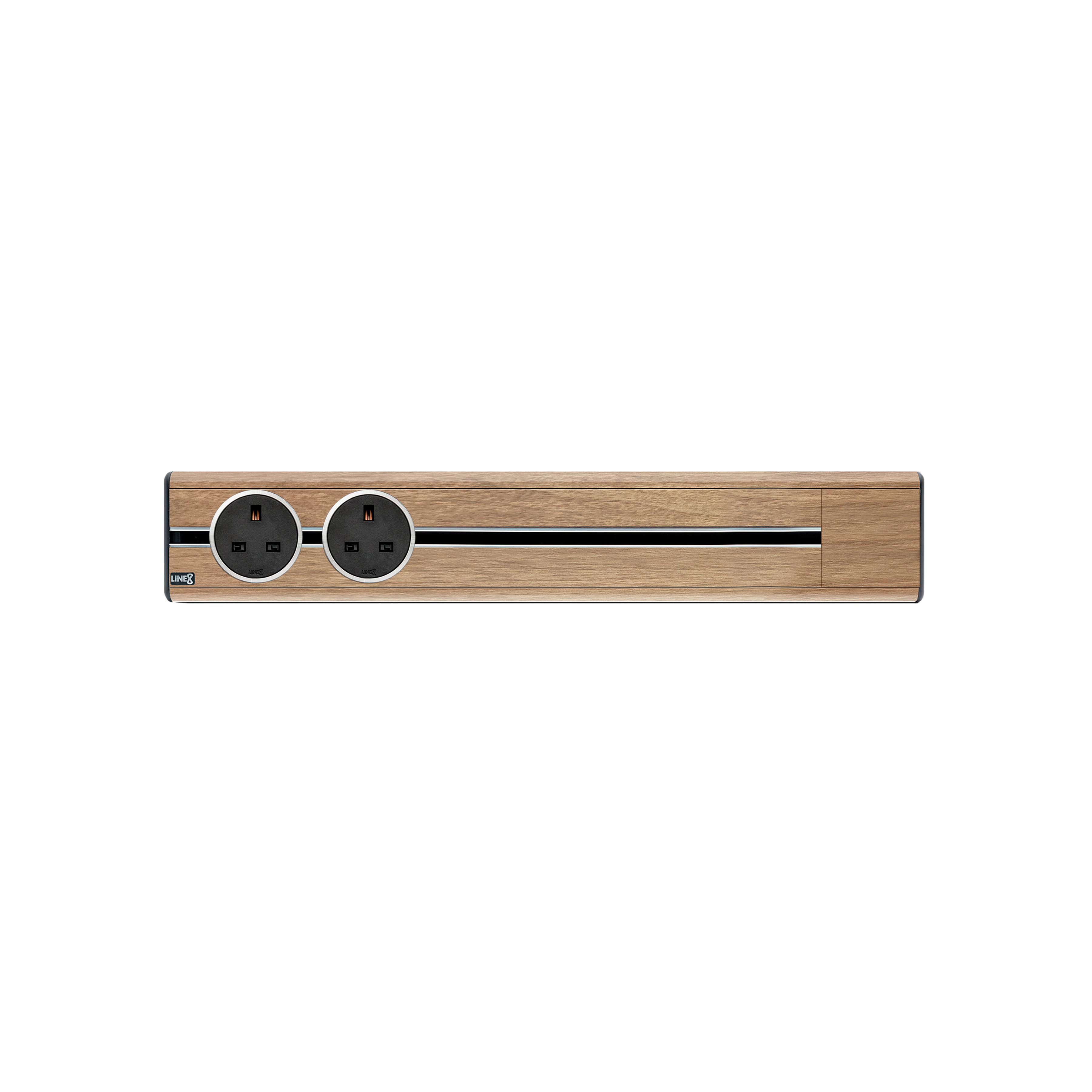 Line8 Power Track 500mm + 2 Adaptors Bundle - Burmese Teak