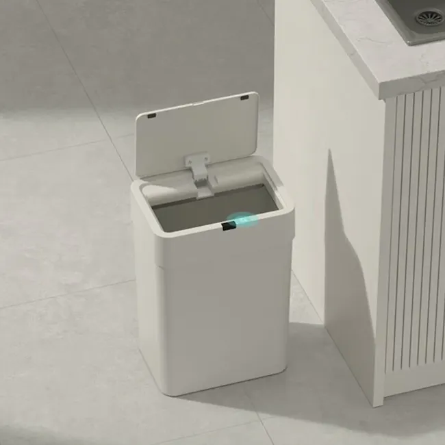 Yubin Nino Rectangle Plastic Sensor Waste Bin 9L - Grey - 8