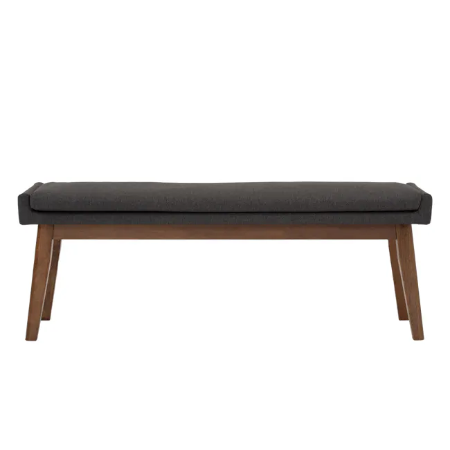 Fabian Bench 1.4m - Cocoa, Battleship Grey (Fabric) - 2 - modern bench, minimalist bench, wooden bench, bench design, bench
