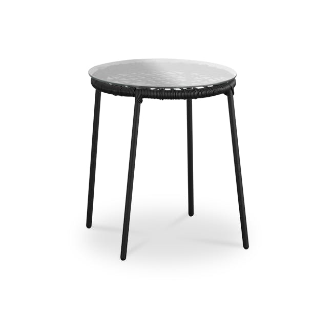 Simone Outdoor Side Table - Black - 0