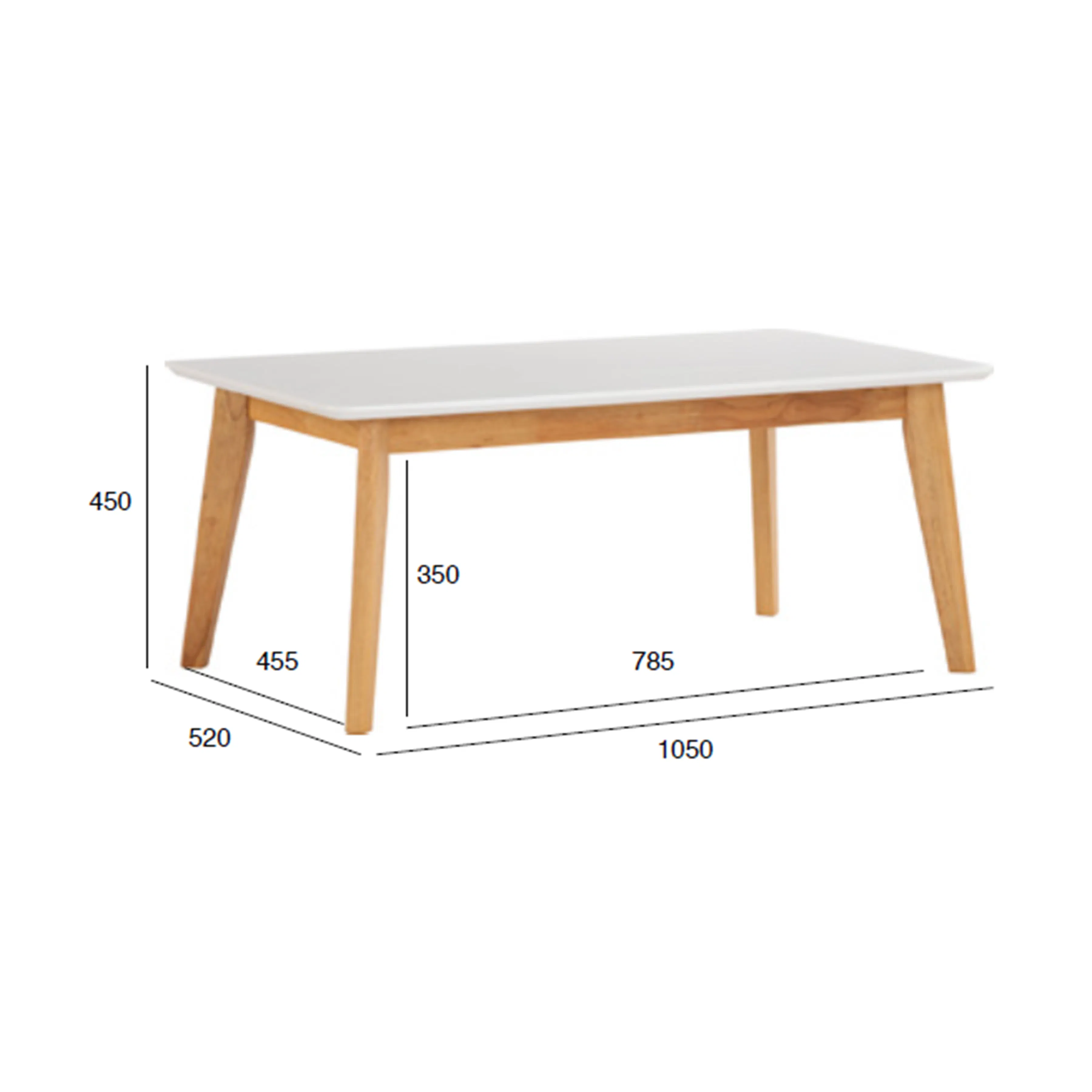 (As-is) Harold Coffee Table - Natural, White - 5 - 12