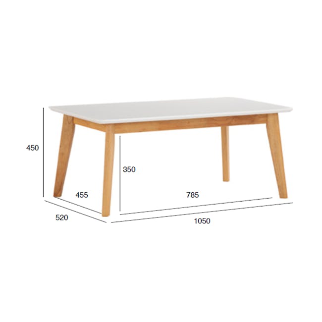 Allison Coffee Table - Natural, White - 7