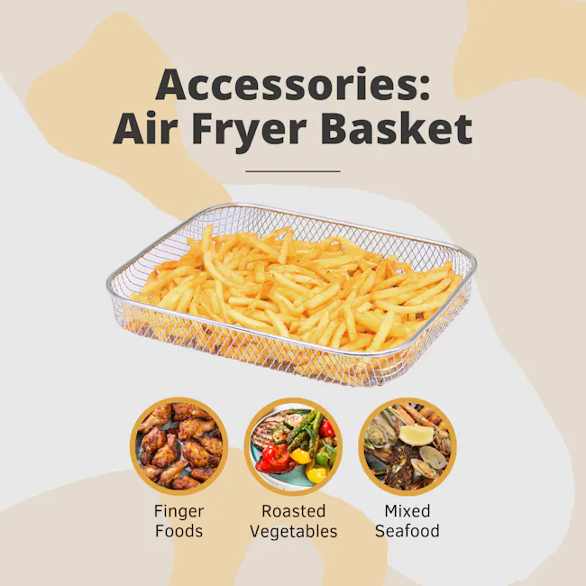 TOYOMI 24L EasyHealth Air Fryer Oven AFO 2424RC - 5 - Finger Foods, Roasted Vegetables, Mixed Seafood, Air Fryer Basket