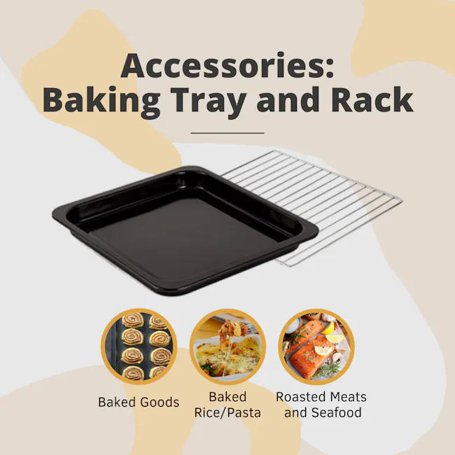 TOYOMI 24L EasyHealth Air Fryer Oven AFO 2424RC - 8 - Baking tray, rack, baking tools, food storage, cooking essentials