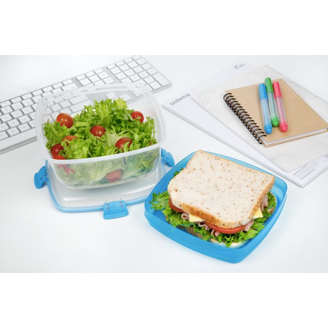 Sistema Salad N Sandwich To Go 1.63L - Blue - 2