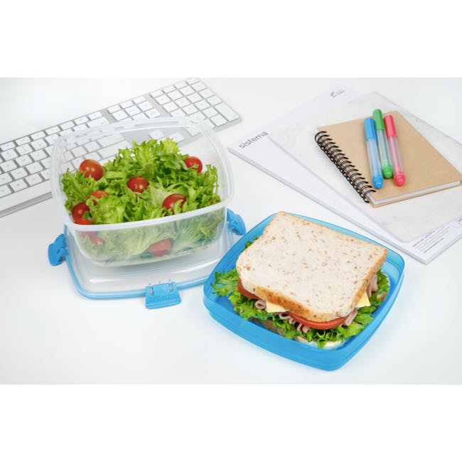 Sistema Salad N Sandwich To Go 1.63L -  Blue - 1