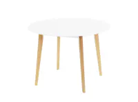 (As-is) Harold Round Dining Table 1.05m - Natural, White - 9