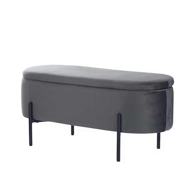 Hilary Storage Bench 0.9m - Warm Grey (Velvet) - 0