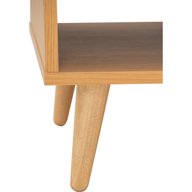 Dayne Rattan Coffee Table - 14 - Wooden table legs, natural wood finish, minimalist design, smooth surface, sturdy