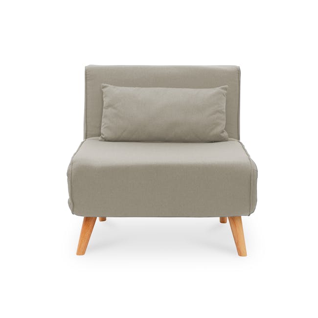 Noel Sofa Bed - Oatmeal - 12 - Modern minimalist sofa, neutral beige upholstery, wooden legs, simple design, cozy seating