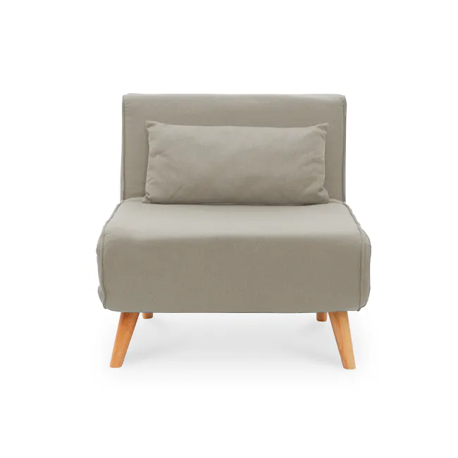 Noel Sofa Bed - Oatmeal - 12 - Modern minimalist sofa, neutral beige upholstery, wooden legs, simple design, cozy seating