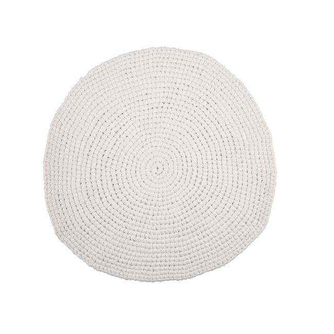 Crochet Woven Round Rug 0.8m - Ivory - 0