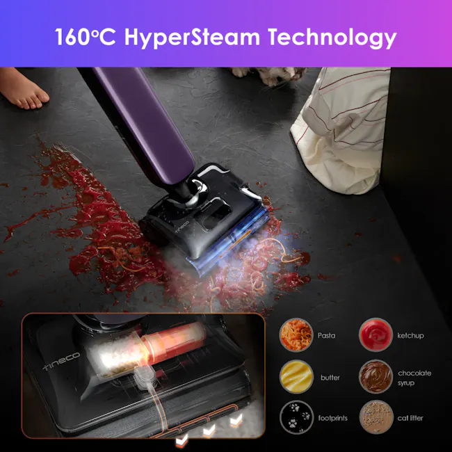Tineco Floor One S9 Artist Steam Pro Smart Floor Washer Vacuum Cleaner (Purple) - 9