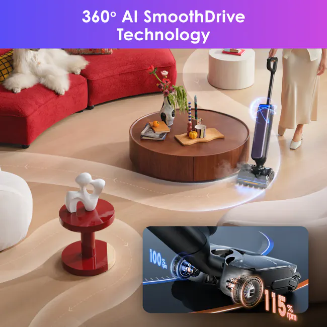 Tineco Floor One S9 Artist Steam Pro Smart Floor Washer Vacuum Cleaner (Purple) - 3