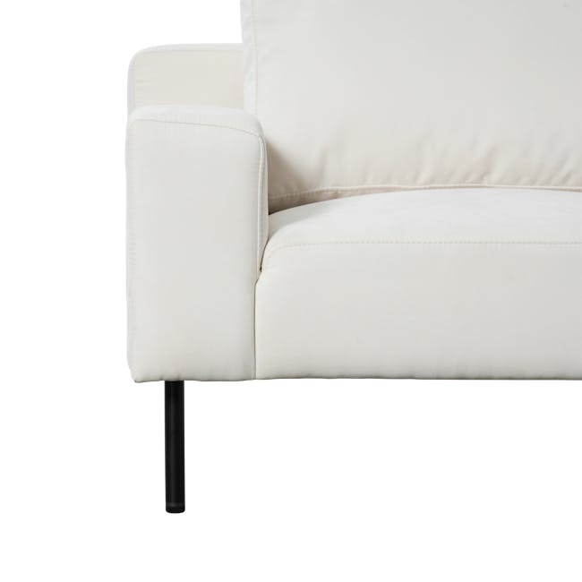 Lusa 3 Seater Sofa - Ivory (Pet Friendly) - 47 - Cream-colored, modern sofa with clean lines, minimalist design, soft