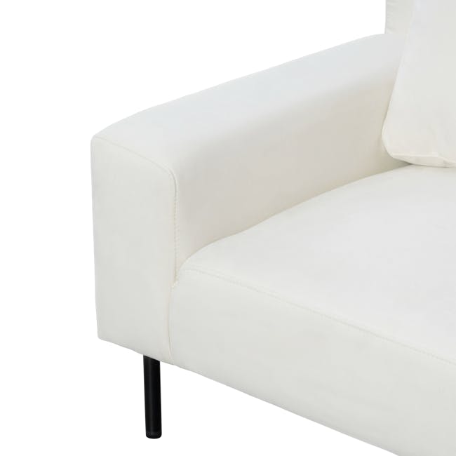 Lusa Left Arm - Ivory (Pet Friendly) - 29 - White upholstered sofa, minimalist design, soft fabric texture, sleek lines