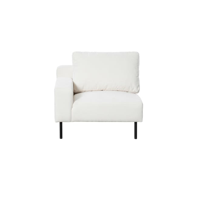 Lusa Left Arm - Ivory (Pet Friendly) - 24 - White sofa, minimalist design, modern decor, elegant furniture, cozy seating