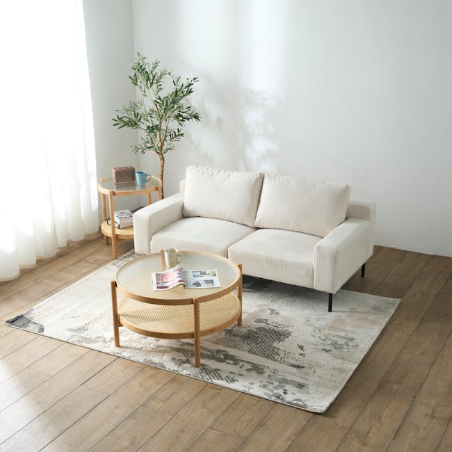 Lusa Left Arm - Ivory (Pet Friendly) - 10 - Minimalist living room, modern furniture, neutral color palette, cozy