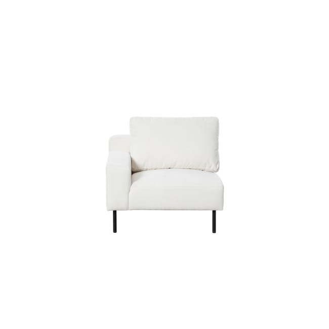 Lusa Left Arm - Ivory (Pet Friendly) - 1 - White modern sofa, minimalist design, clean lines, neutral color palette